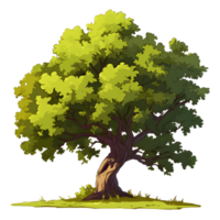 ai generato alberi illustrazione mano dipingere pieno colore isolato png