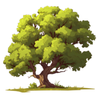 ai generato alberi illustrazione mano dipingere pieno colore isolato png