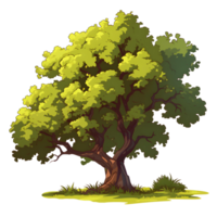 AI generated Trees illustration hand paint full color Isolated png