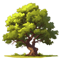 ai generato alberi illustrazione mano dipingere pieno colore isolato png