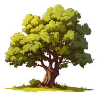 ai generato alberi illustrazione mano dipingere pieno colore isolato png