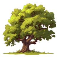 ai generato alberi illustrazione mano dipingere pieno colore isolato png