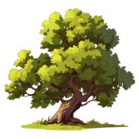 ai generato alberi illustrazione mano dipingere pieno colore isolato png