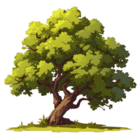 ai generato alberi illustrazione mano dipingere pieno colore isolato png