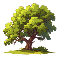 ai generato alberi illustrazione mano dipingere pieno colore isolato png