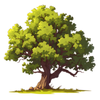 ai generato alberi illustrazione mano dipingere pieno colore isolato png