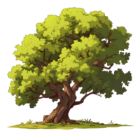 ai generato alberi illustrazione mano dipingere pieno colore isolato png