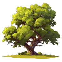 ai generato alberi illustrazione mano dipingere pieno colore isolato png