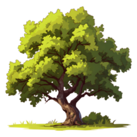 ai generato alberi illustrazione mano dipingere pieno colore isolato png