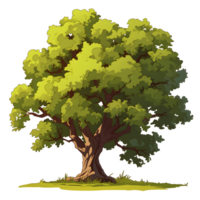 ai generato alberi illustrazione mano dipingere pieno colore isolato png