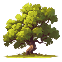 ai generato alberi illustrazione mano dipingere pieno colore isolato png