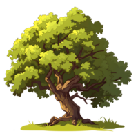 ai generato alberi illustrazione mano dipingere pieno colore isolato png