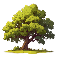 AI generated Trees illustration hand paint full color Isolated png