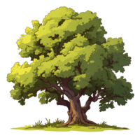 AI generated Trees illustration hand paint full color Isolated png