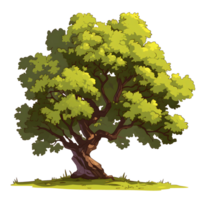 AI generated Trees illustration hand paint full color Isolated png