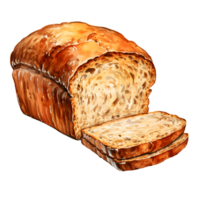 AI generated Whole Wheat bread water color hi quality isolated png