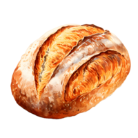 AI generated Ciabatta bread water color hi quality isolated png