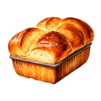 AI generated Brioche bread water color hi quality isolated png