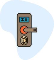 Fingerprint Door Protection Vecto Icon vector