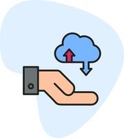 Cloud Data Transfer Vecto Icon vector