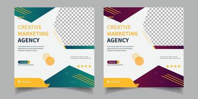 Digital marketing agency banner design and corporate social media post  Free Vector