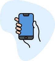 Hands holding mobile phone Vecto Icon vector