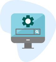 Computer Search Engine Vecto Icon vector