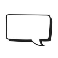 Vector hand drawn speech bubble doodle illustration on white