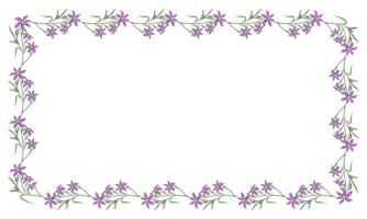Vector hand drawn floral frame on white background