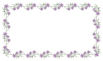 Vector hand drawn floral frame on white background