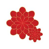 Vector colorful flower elements for chinese and oriental design