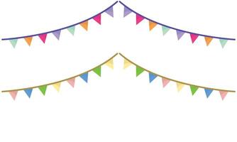 Vector garland flags on white background