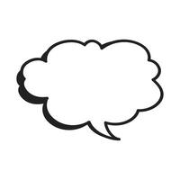 Vector hand drawn speech bubble doodle on white. backgroundai