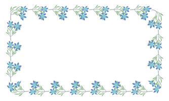 Vector hand drawn floral frame on white background