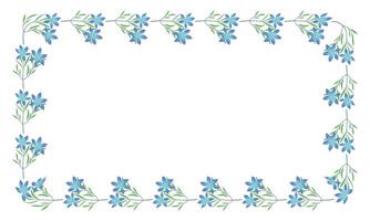 Vector hand drawn floral frame on white background