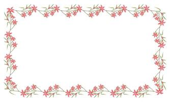 Vector hand drawn floral frame on white background