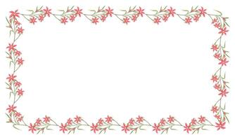 Vector hand drawn floral frame on white background