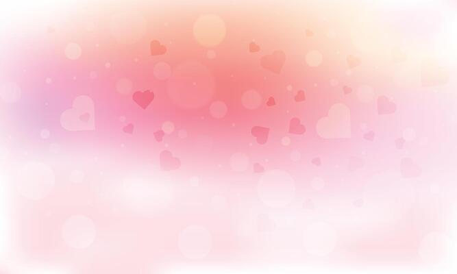 Valentine pink heart bokeh background