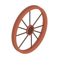 Vector old wooden wagon wheel vector