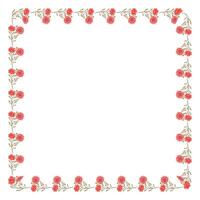 Vector hand drawn floral frame on white background