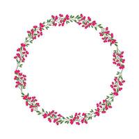 vector hand drawn floral wreath on white background