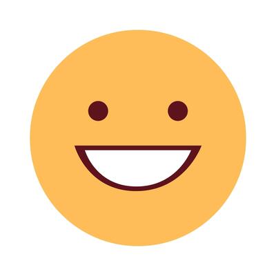Vector flat emoticon reaction on white