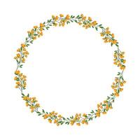 vector hand drawn floral wreath on white background