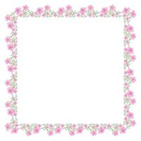 Vector hand drawn floral frame on white background