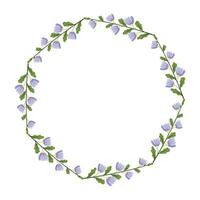 vector hand drawn floral wreath on white background