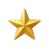 AI generated Gold Star Cutout, Transparent Background png