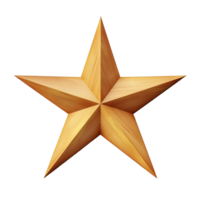 AI generated Shimmering Gold, Star Cutout with Transparency png