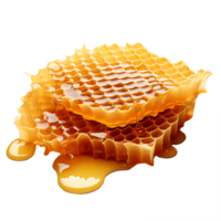AI generated Golden Drizzle , Honeycombs with Honey on Clear Background png