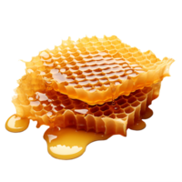 AI generated Golden Drizzle , Honeycombs with Honey on Clear Background png