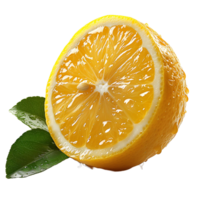 AI generated Lemon in Focus, Cut Out on a Transparent Canvas png